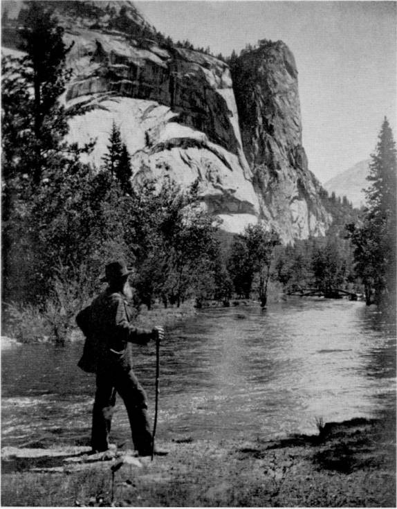 John Muir no parque que ajudou a criar, o Yosemite National Park, na Califórnia